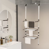 Handdoekenrek Met Haken Aluminium Zilverkleurig