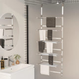 Handdoekenrek Met Haken Aluminium Zilverkleurig