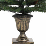 Kunstkerstbomen 2 St Met Krans, Guirlande En Led's Groen En Goud