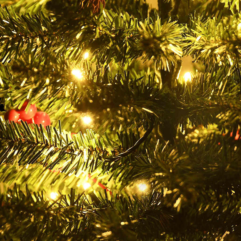 Kunstkerstbomen 2 St Met Krans, Guirlande En Led's Groen En Goud