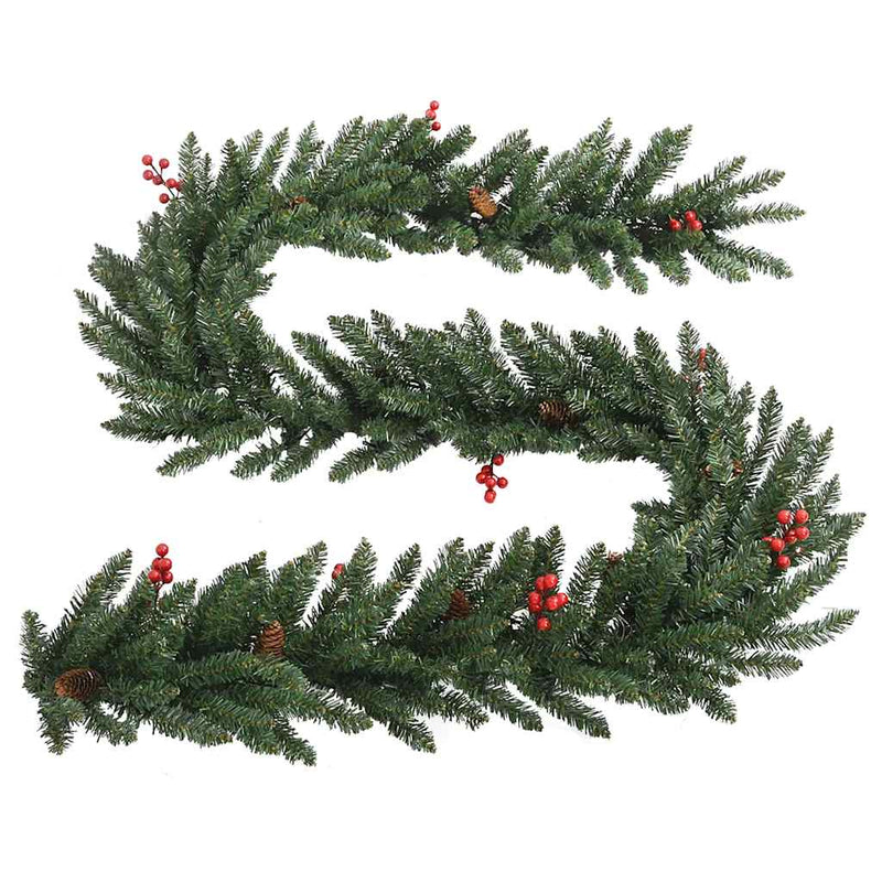 Kunstkerstbomen 2 St Met Krans, Guirlande En Led's Groen En Goud