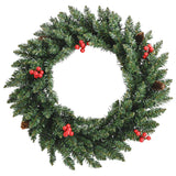 Kunstkerstbomen 2 St Met Krans, Guirlande En Led's Groen En Goud