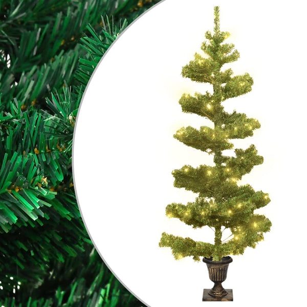 Kunstkerstboom Met Verlichting En Pot 120 Cm Pvc Groen