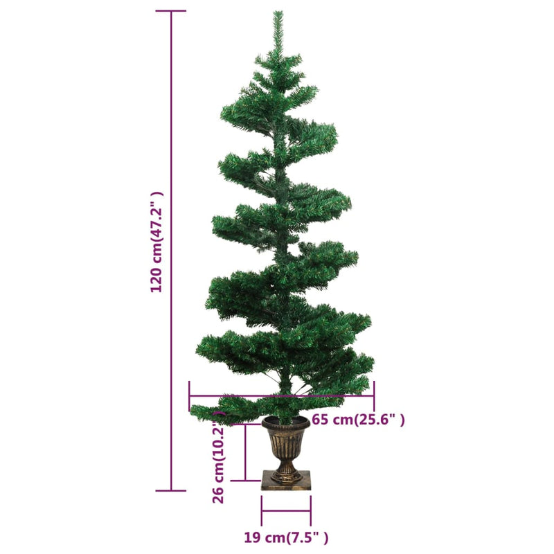 Kunstkerstboom Met Verlichting En Pot 120 Cm Pvc Groen