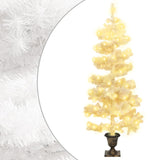 Kunstkerstboom Met Verlichting En Pot 120 Cm Pvc Wit