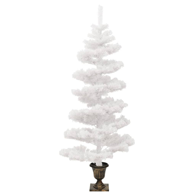 Kunstkerstboom Met Verlichting En Pot 120 Cm Pvc Wit