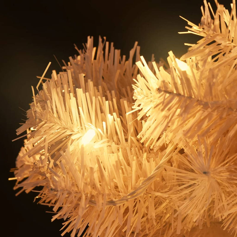 Kunstkerstboom Met Verlichting En Pot 120 Cm Pvc Wit