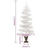 Kunstkerstboom Met Verlichting En Pot 120 Cm Pvc Wit