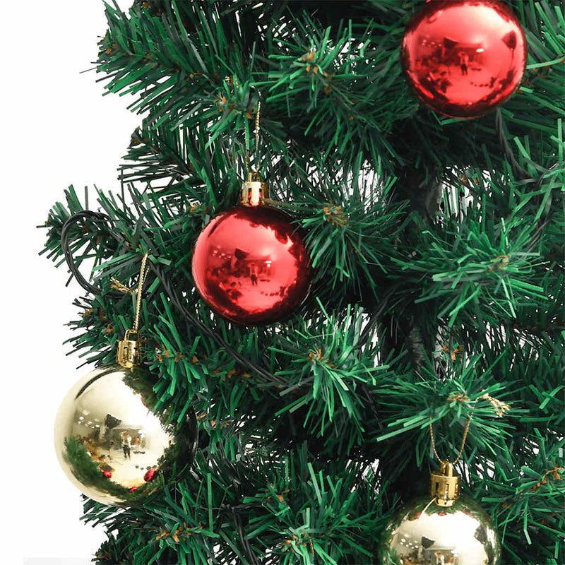 Kerstcactus Met Standaard En Led's Pvc Groen Wit