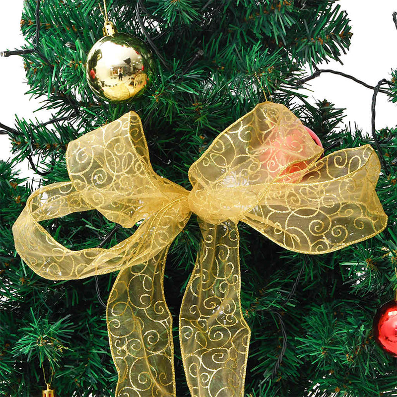 Kerstcactus Met Standaard En Led's Pvc Groen Wit