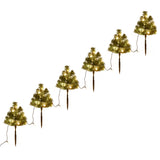 Tuinpadkerstbomen 6 St Met Te Led's 45 Cm Pvc Warmwit