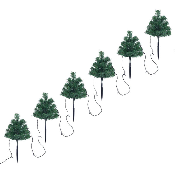 Tuinpadkerstbomen 6 St Met Te Led's 45 Cm Pvc Warmwit