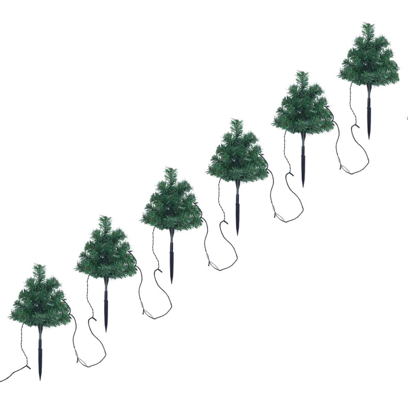 Tuinpadkerstbomen 6 St Met Meerkleurige Led's 45 Cm Pvc Multikleur