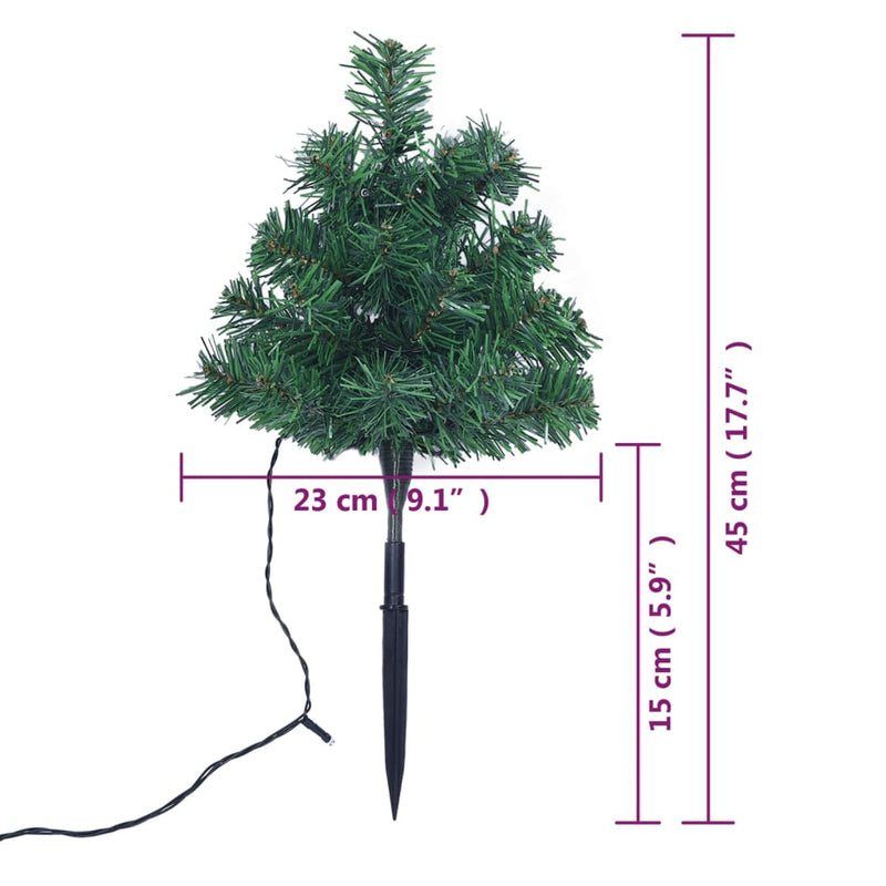 Tuinpadkerstbomen 6 St Met Meerkleurige Led's 45 Cm Pvc Multikleur