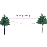 Tuinpadkerstbomen 6 St Met Meerkleurige Led's 45 Cm Pvc Multikleur