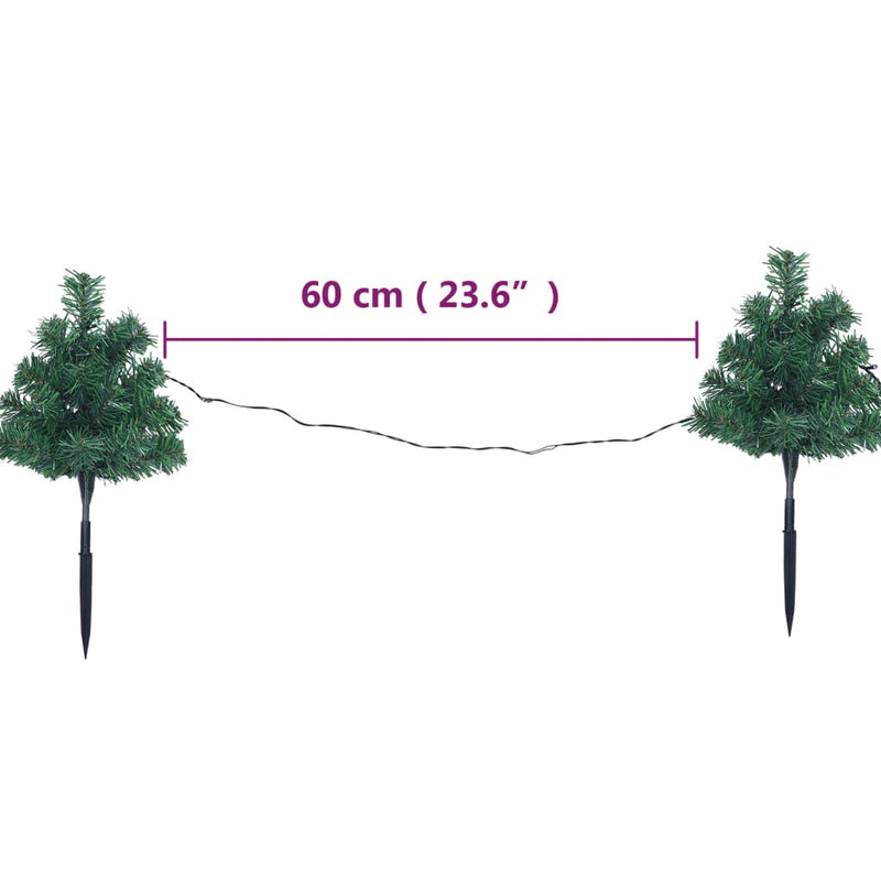 Tuinpadkerstbomen 6 St Met Meerkleurige Led's 45 Cm Pvc Multikleur