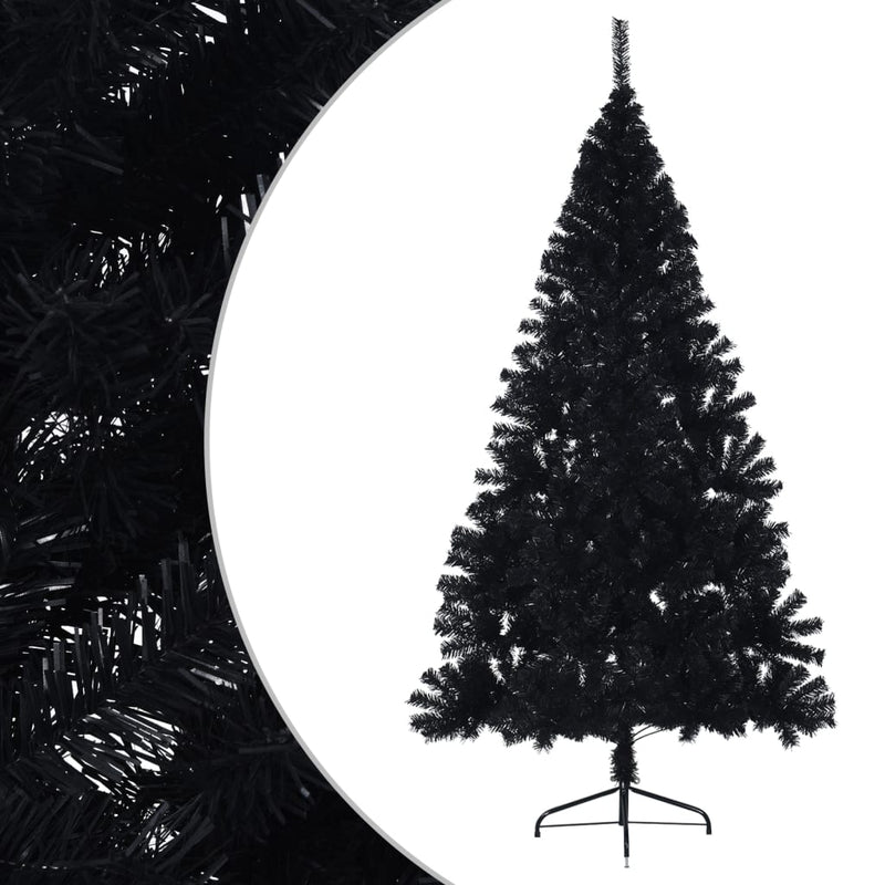 Kunstkerstboom Met Standaard Half 180 Cm Pvc Zwart