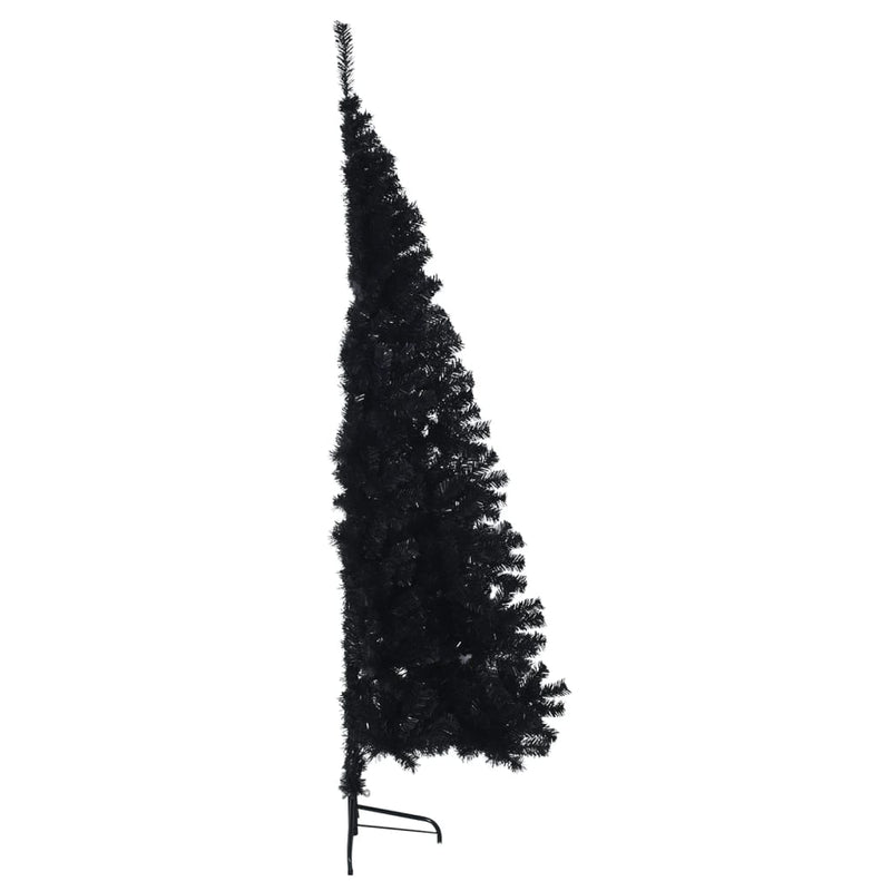 Kunstkerstboom Met Standaard Half 180 Cm Pvc Zwart