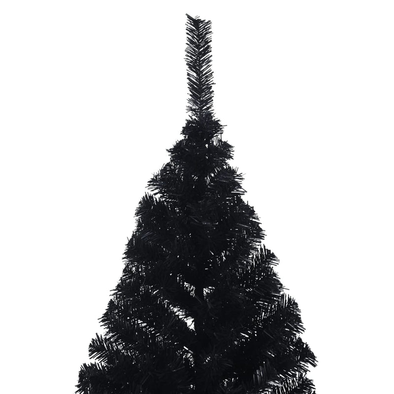 Kunstkerstboom Met Standaard Half 180 Cm Pvc Zwart
