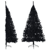 Kunstkerstboom Met Standaard Half 180 Cm Pvc Zwart