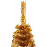 Kunstkerstboom Half Met Standaard 120 Cm Pet Kleurig Goud