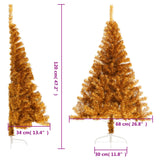 Kunstkerstboom Half Met Standaard 120 Cm Pet Kleurig Goud