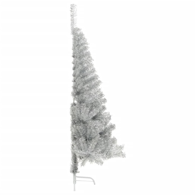 Kunstkerstboom Half Met Standaard 180 Cm Pet Kleurig Zilver