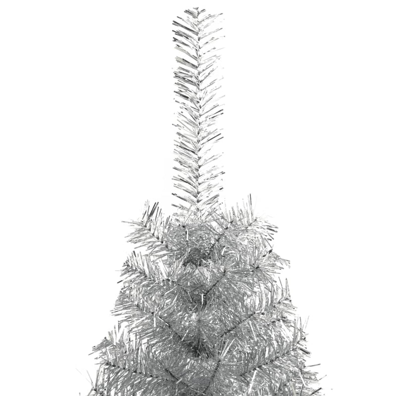 Kunstkerstboom Half Met Standaard 180 Cm Pet Kleurig Zilver