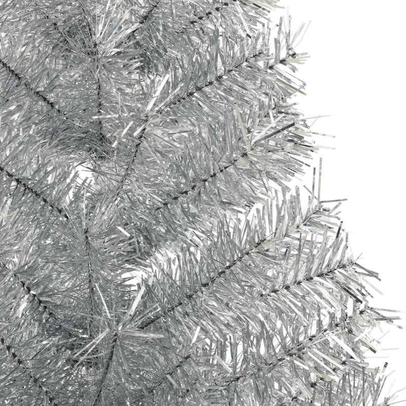 Kunstkerstboom Half Met Standaard 180 Cm Pet Kleurig Zilver
