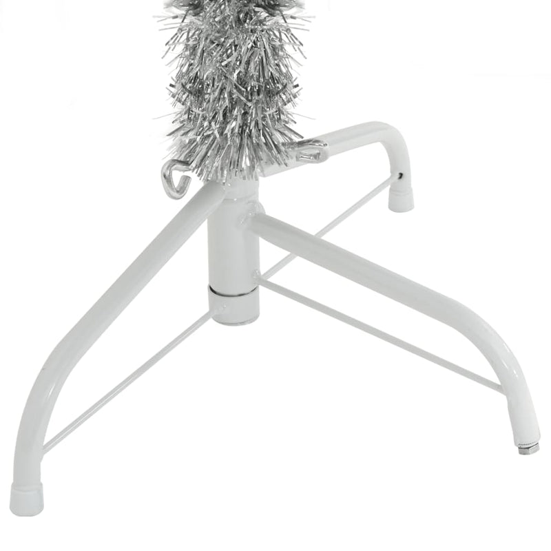 Kunstkerstboom Half Met Standaard 180 Cm Pet Kleurig Zilver