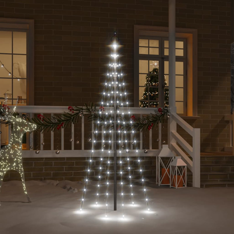 Vlaggenmast Kerstboom 108 Led's 180 Cm