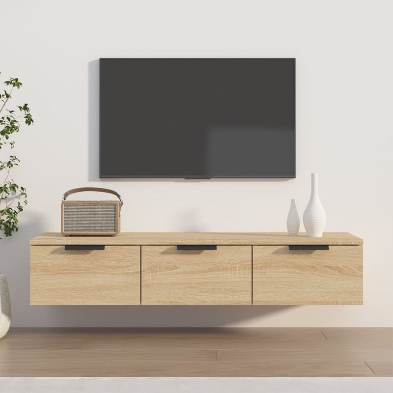 Wandkast 102X30X20 Cm Bewerkt Hout Artisanaal Eikenkleur