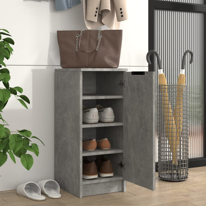 Schoenenkast 30X35X70 Cm Bewerkt Hout Betongrijs