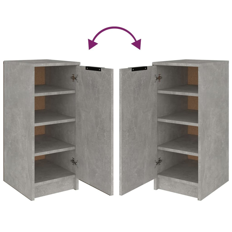 Schoenenkast 30X35X70 Cm Bewerkt Hout Betongrijs