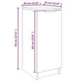 Schoenenkast 30X35X70 Cm Bewerkt Hout Betongrijs