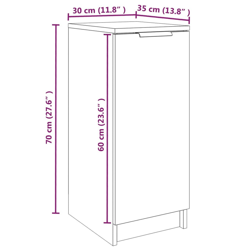 Schoenenkast 30X35X70 Cm Bewerkt Hout Betongrijs