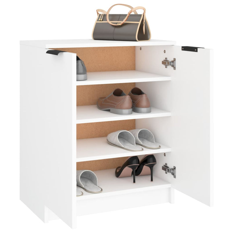 Schoenenkast 59X35X70 Cm Bewerkt Hout Wit
