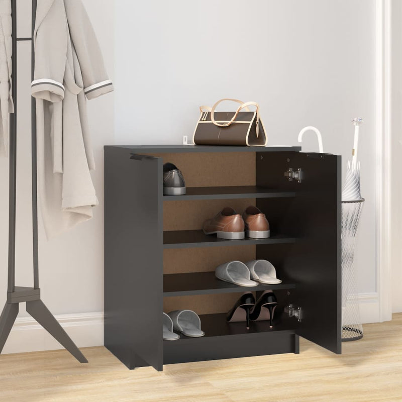 Schoenenkast 59X35X70 Cm Bewerkt Hout Zwart