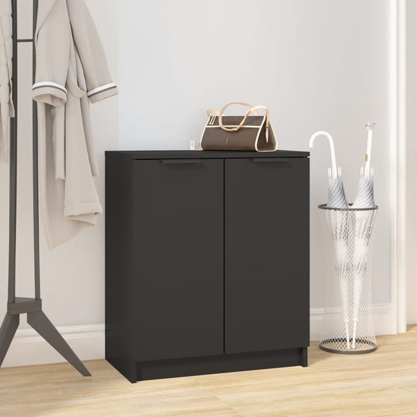 Schoenenkast 59X35X70 Cm Bewerkt Hout Zwart