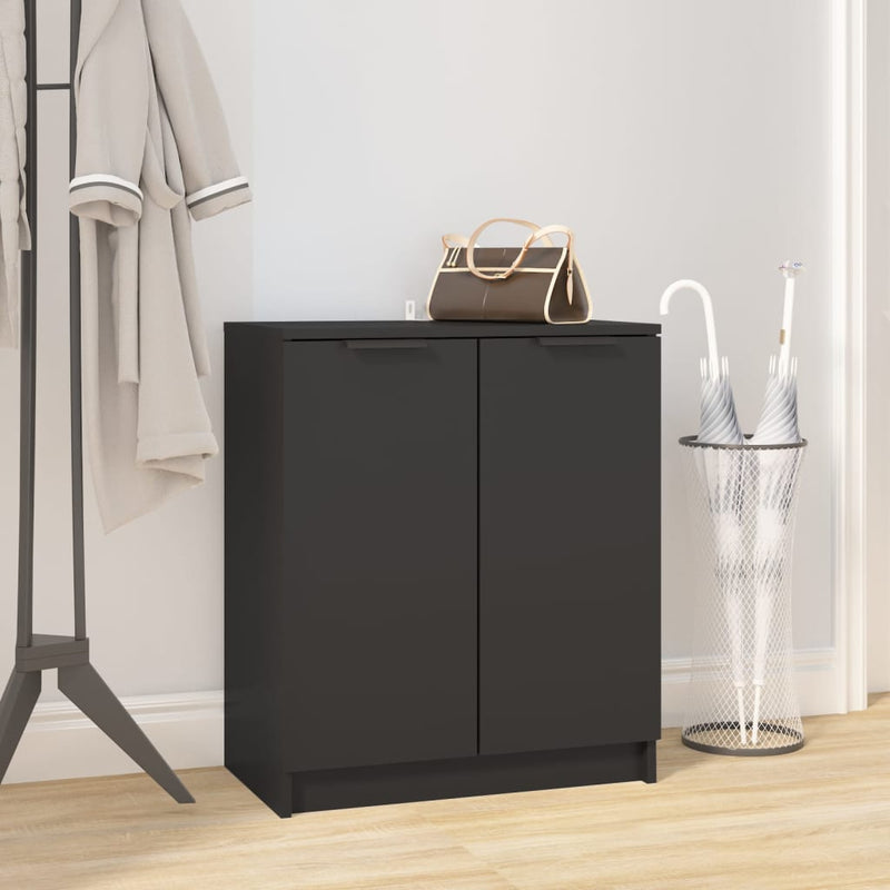 Schoenenkast 59X35X70 Cm Bewerkt Hout Zwart