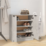 Schoenenkast 59X35X70 Cm Bewerkt Hout Betongrijs