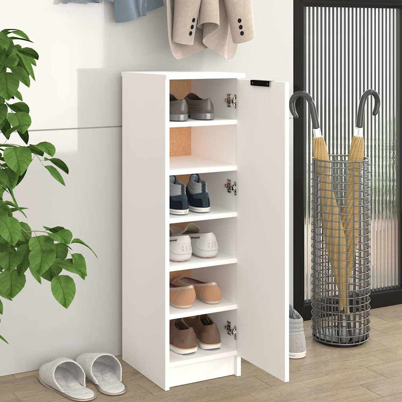 Schoenenkast 30X35X100 Cm Bewerkt Hout Wit