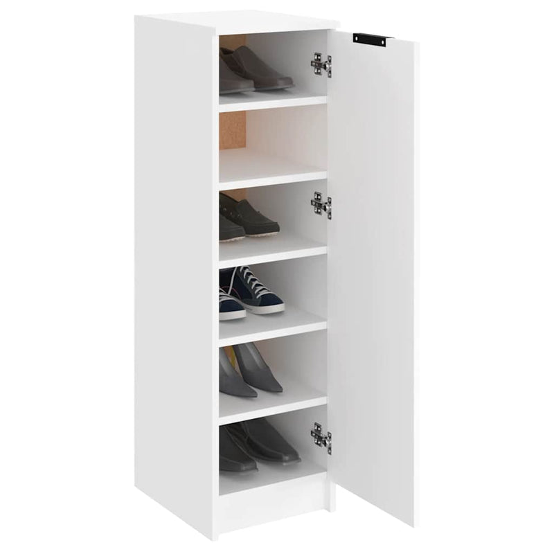 Schoenenkast 30X35X100 Cm Bewerkt Hout Wit