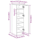 Schoenenkast 30X35X100 Cm Bewerkt Hout Wit