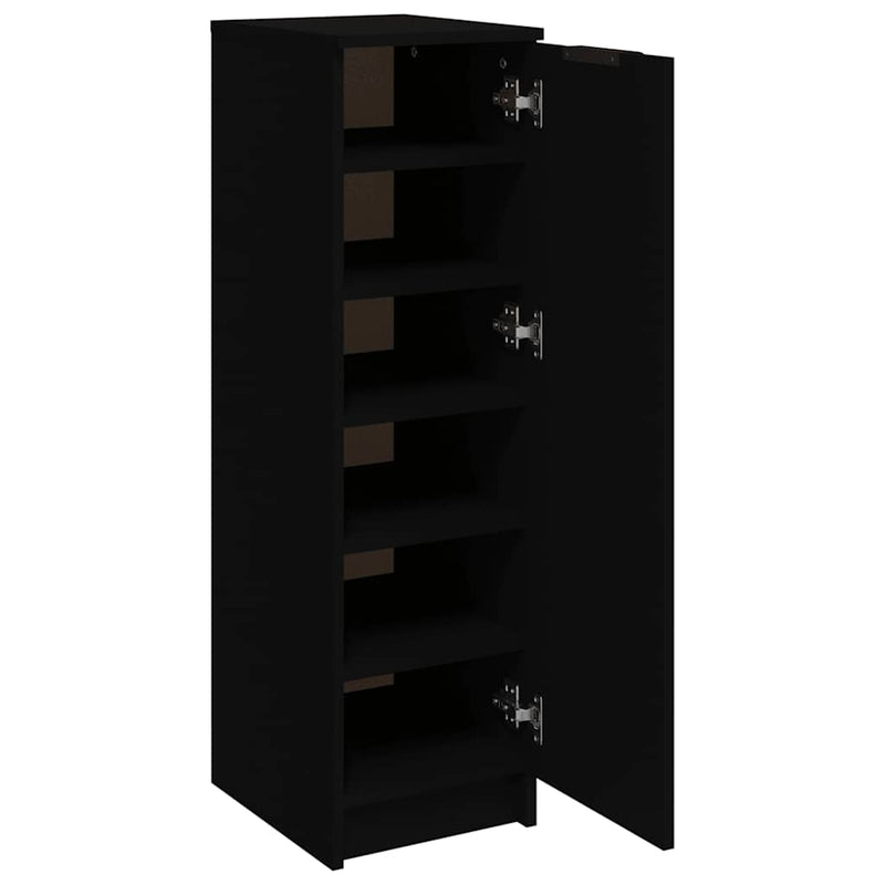 Schoenenkast 30X35X100 Cm Bewerkt Hout Zwart