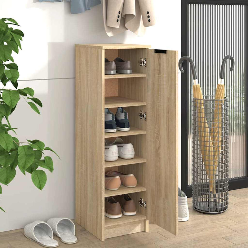 Schoenenkast 30X35X100 Cm Bewerkt Hout Kleurig Sonoma Eiken