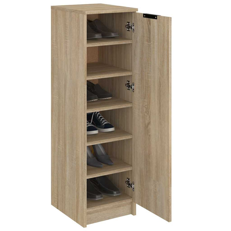 Schoenenkast 30X35X100 Cm Bewerkt Hout Kleurig Sonoma Eiken