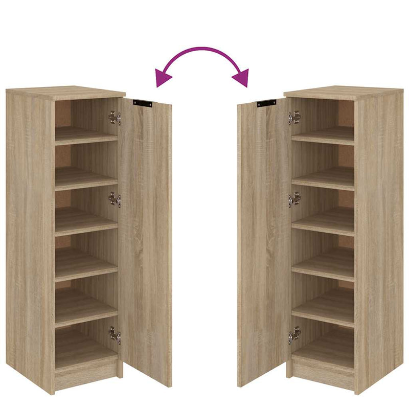 Schoenenkast 30X35X100 Cm Bewerkt Hout Kleurig Sonoma Eiken