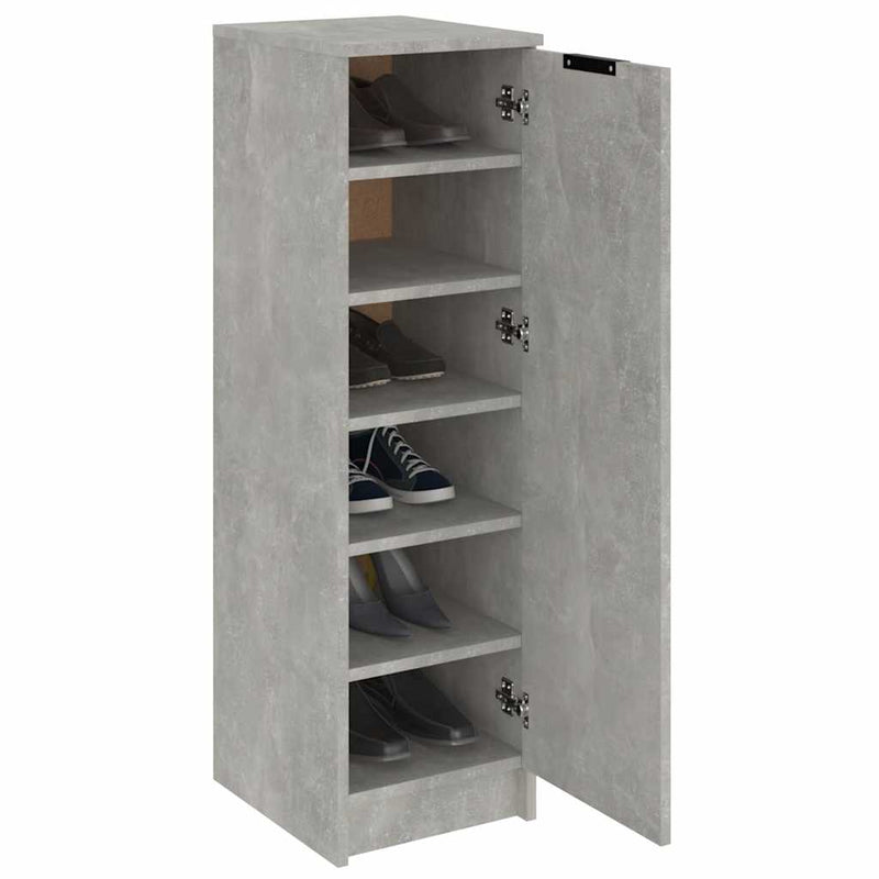 Schoenenkast 30X35X100 Cm Bewerkt Hout Betongrijs