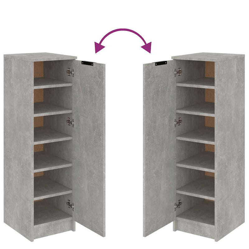 Schoenenkast 30X35X100 Cm Bewerkt Hout Betongrijs